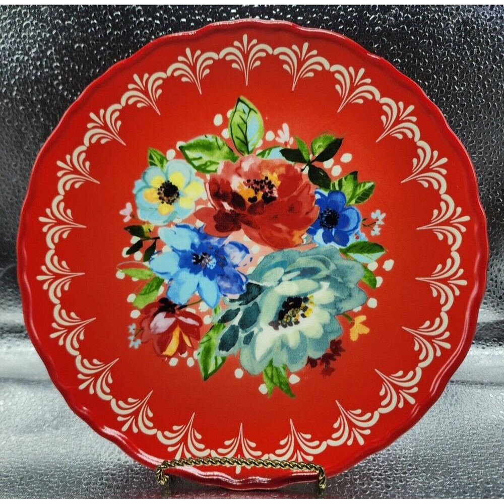 The Pioneer Woman Melody Red Floral Dessert/Salad/Small Plate (Set of 5) 8.5" - Picture 6 of 16